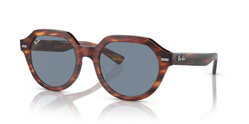 Ray-Ban RB4399 Gina XL (53 - 21) med Blå linser och Brun ram Solglasögon
