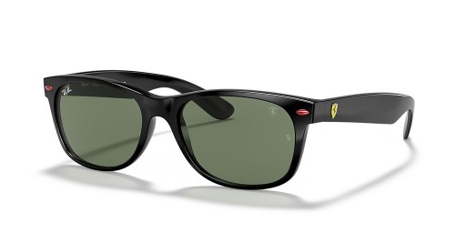 Ray-Ban RB2132M Scuderia Ferrari Collection M (55 - 18) med Gröna linser och Svart ram Solglasögon