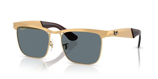 Ray-Ban RB3875 Wayfarer Deluxe L (53 - 18) med Blå linser och Guld ram Solglasögon