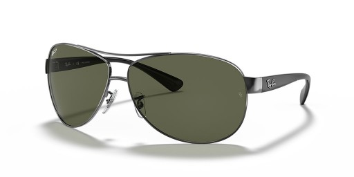 Ray-Ban RB3386 L (63 - 13) med Gröna linser och Silver ram Solglasögon