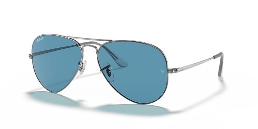 Ray-Ban RB3689 Flygare Metall II L (58 - 14) med Blå linser och Silver ram Solglasögon
