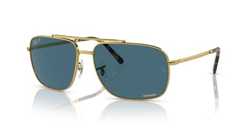 Ray-Ban RB3796 L (59 - 15) med Blå linser och Guld ram Solglasögon