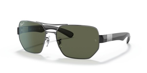 Ray-Ban RB3672 XL (60 - 17) med Gröna linser och Silver ram Solglasögon