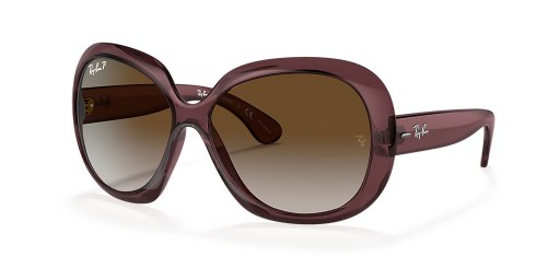 Ray-Ban RB4098 Jackie Ohh II Transparent M (60 - 14) med Grå linser och Brun ram Solglasögon