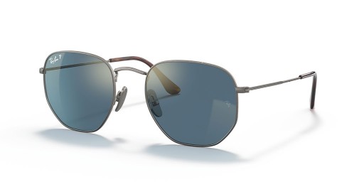 Ray-Ban RB8148 Sexkantiga Titan M (51 - 21) med Blå linser och Silver ram Solglasögon