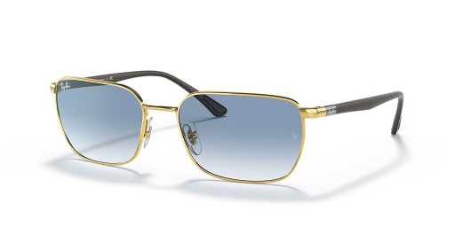 Ray-Ban RB3684 XL (58 - 18) med Blå linser och Guld ram Solglasögon