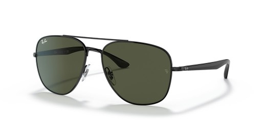 Ray-Ban RB3683 L (56 - 15) med Gröna linser och Svart ram Solglasögon