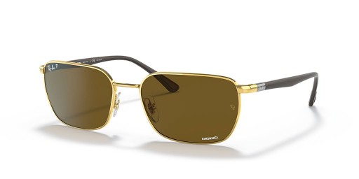 Ray-Ban RB3684CH Chromance XL (58 - 18) med Bruna linser och Guld ram Solglasögon