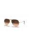 Ray-Ban RB3025 Aviator Lutning M (55 - 14) med Rosa linser och Beige ram Solglasögon