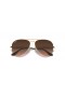 Ray-Ban RB3025 Aviator Lutning M (55 - 14) med Rosa linser och Beige ram Solglasögon