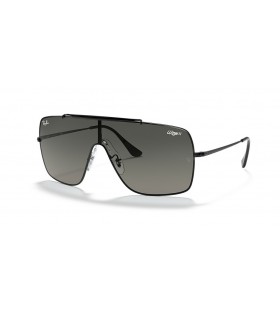 Ray-Ban RB3697 Wings II XXL (0 - 135) med Grå linser och Svart ram Solglasögon