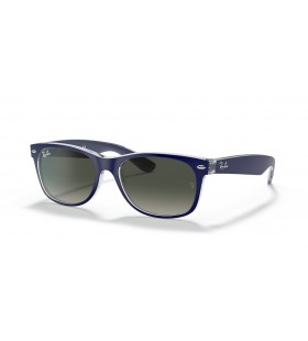 Ray-Ban Nya Wayfarer RB2132 Färg Mix M (55 - 18) med Grå linser och Blå ram Solglasögon
