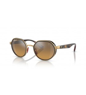 Ray-Ban RB3703M Scuderia Ferrari Collection Mkr (51 - 21) med Bruna linser och Guld ram Solglasögon