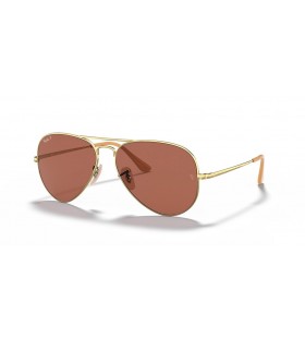 Ray-Ban RB3689 Flygare Metall II M (55 - 14) med Lila linser och Guld ram SolglasÃ¶gon