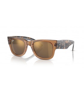 Ray-Ban RB0840S Mega Wayfarer Mkr (51 - 21) med Guld linser och Brun ram Solglasögon