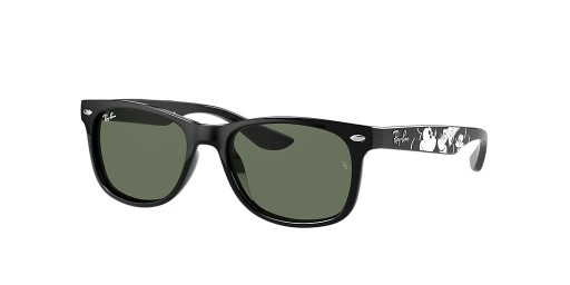 Ray-Ban RB9052S Yeni Wayfarer Çocuklar Mickey S20 S (47 - 15) Yeşil lensler ve Siyah çerçeve Güneş Gözlüğü