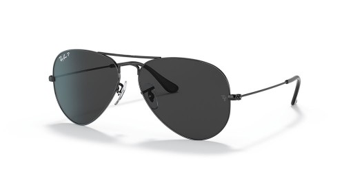 Ray - Ban RB3025 Aviator Toplam Siyah XL (58-14) Siyah lensler ve Siyah çerçeve Güneş Gözlüğü ile