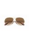 Ray - Ban RB3689 Aviator Metal II M (55-14) Kahverengi lensli ve Altın çerçeveli güneş Gözlüklü