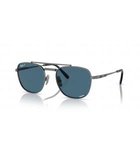 Ray-Ban RB8258 Frank II Titanyum M (51 - 20) Mavi lensli ve Gümüş çerçeveli güneş Gözlüğü
