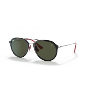 Ray - Ban RB4369M Scuderia Ferrari Koleksiyonu XXL (53-21) YeÅŸil lensli ve Siyah Ã§erÃ§eveli gÃ¼neÅŸ GÃ¶zlÃ¼ÄŸÃ¼