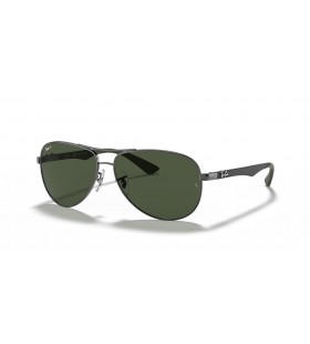 Ray - Ban RB8313 Karbon Fiber XL (61-13) YeÅŸil lensler ve GÃ¼mÃ¼ÅŸ Ã§erÃ§eve GÃ¼neÅŸ GÃ¶zlÃ¼ÄŸÃ¼