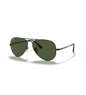 Ray - Ban RB3689 Aviator Metal II L (58-14) Yeşil lensli ve Siyah çerçeveli güneş Gözlüğü