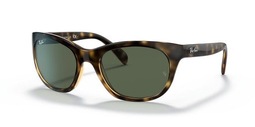 Ray-Ban RB4216 L (56 - 20) con lentes de color Verde y la Tortuga Gafas de sol de montura