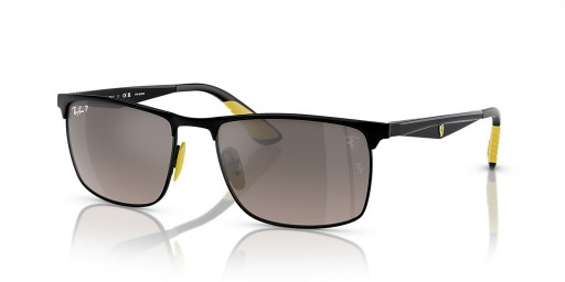 Ray-Ban RB3726M de la Scuderia Ferrari de Colección XL (57 - 18) con Gris y lentes de marco Negro, Gafas de sol