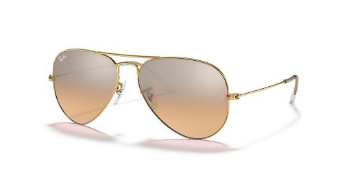 Ray-Ban RB3025 Aviator Gradiente XL (58 - 14) con la Plata y lentes de Gafas de sol de montura de Oro