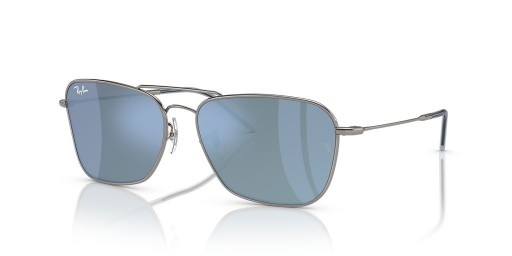 Ray-Ban RBR0102S Caravana Inversa XXL (61 - 15) con lentes Azules y Gafas de sol de montura de Plata