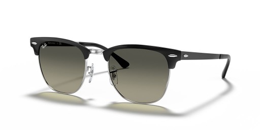 Ray-Ban RB3716 Clubmaster Metal L (51 - 21) con Gris y lentes de marco Negro, Gafas de sol