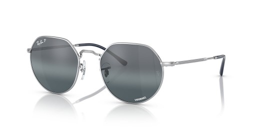 Ray-Ban RB3565 Jack Chromance L (53 - 20) con lentes Azules y Gafas de sol de montura de Plata