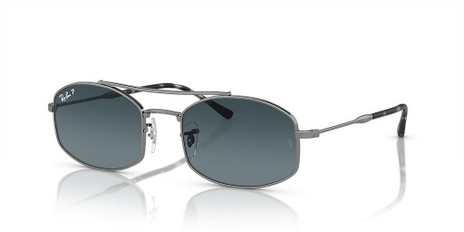 Ray-Ban RB3719 L (54 - 20) con lentes Azules y Gafas de sol de montura de Plata