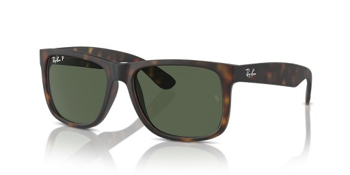 Ray-Ban RB4165F Justin Clásico M (55 - 17) con lentes de color Verde y la Tortuga Gafas de sol de montura