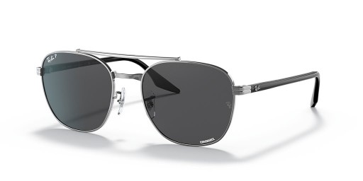 Ray-Ban RB3688 M (55 - 19) con el Gris lentes y Gafas de sol de montura de Plata