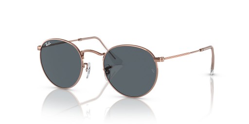Ray-Ban RB3447 Redonda de Metal de Oro Rosa S (50 - 21) con lentes Azules y Rosa Gafas de sol de montura