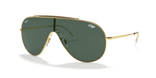 Ray-Ban RB3597 Alas XL (0 - 133) con lentes de color Verde y Oro, Gafas de sol de montura