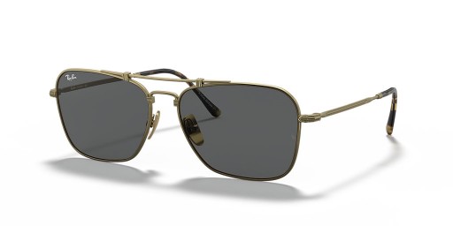 Ray-Ban RB8136 Caravana de Titanio XL (58 - 15) con Gris lentes y Gafas de sol de montura Amarilla