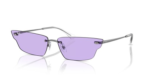 Ray-Ban RB3731 Anh Bio-Base de M (63 - 15) con Violeta de lentes y Gafas de sol de montura de Plata