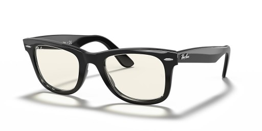 Ray-Ban RB2140 Wayfarer Claro Evolucionar L (50 - 22) con Gris y lentes de marco Negro, Gafas de sol