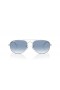 Ray-Ban RB3735 Bain Puente XL (57 - 17) con lentes Azules y Gafas de sol de montura de Plata