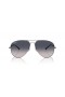 Ray-Ban RB3825 Antiguo Aviador XXL (62 - 14) con lentes Azules y Gafas de sol de montura de Plata