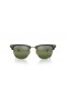 Ray-Ban RB3016 Clubmaster Chromance XL (55 21) con la Plata y lentes de marco Verde de las Gafas de sol