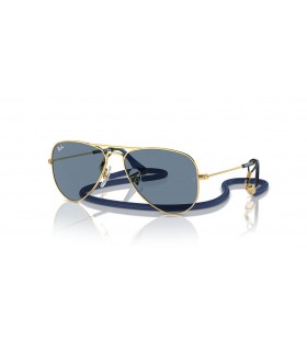 Ray-Ban RB9506S Aviador Niños L (52 - 14) con lentes Azules y Gafas de sol de montura de Oro