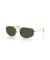 Ray-Ban RB3845 Explorer V XXL (60 - 17) مع الأخضر العدسات الذهب الإطار النظارات الشمسية