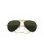 Ray-Ban RB3030 Outdoorsman | الطيران مجموعة XL (58 - 14) مع الأخضر العدسات الذهب الإطار النظارات الشمسية