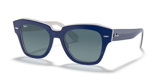 Ray-Ban RB2186 الدولة شارع M (49 - 20) مع العدسات الزرقاء والأزرق نظارات الإطار