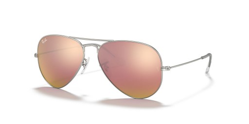 Ray-Ban RB3025 الطيار فلاش العدسات XL (58 - 14) مع النحاس العدسات و النظارات الشمسية الإطار الفضي