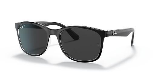Ray-Ban RB4374 XL (56 - 19) مع الأسود العدسات و النظارات الشمسية الإطار الأسود