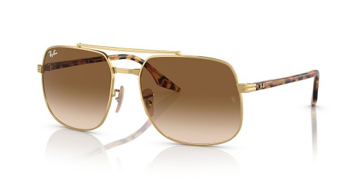 Ray-Ban RB3699 م (56 - 18) مع البني العدسات الذهب الإطار النظارات الشمسية